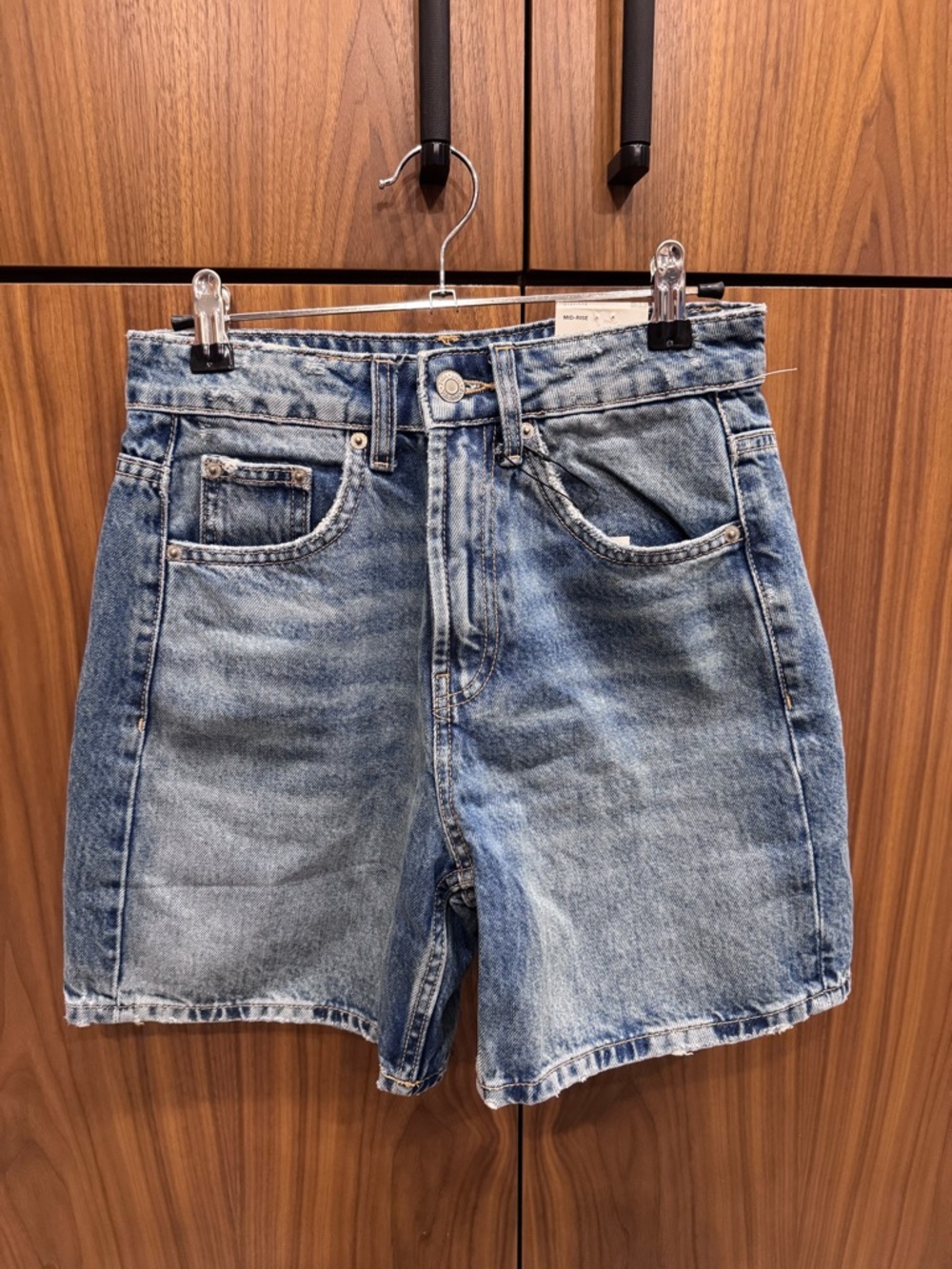 Zara Light Blue Mid-Rise Denim Jean Shorts